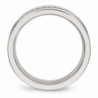 Chisel Stainless Steel Polished CZ Ring