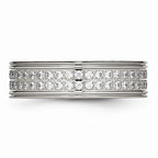 Chisel Stainless Steel Polished CZ Ring