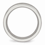 Chisel Stainless Steel Polished With CZ Ring