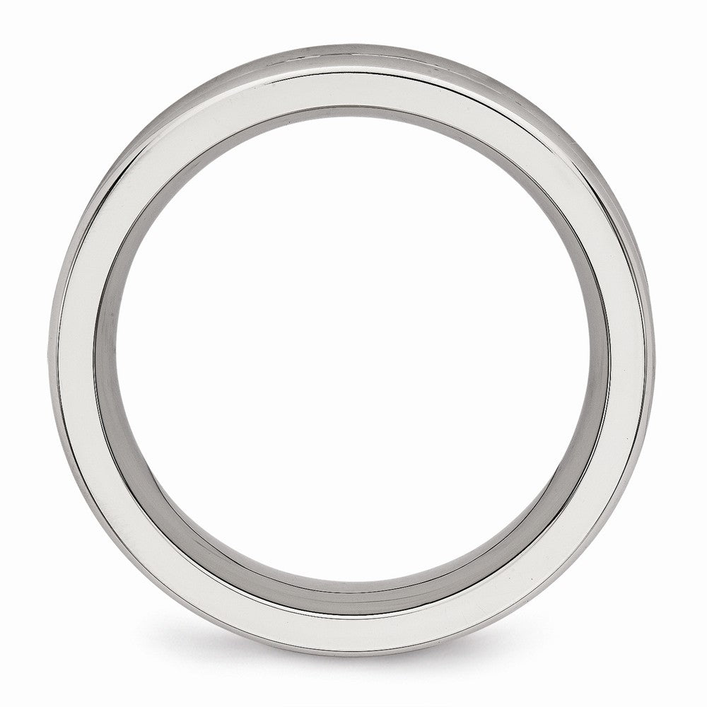 Chisel Stainless Steel Polished With CZ Ring