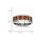 Chisel Stainless Steel Polished With Red Imitation Opal 8mm Men's Ring