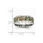 Chisel Stainless Steel Polished With Imitation Opal 8mm Men's Ring