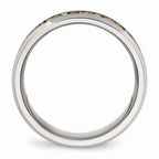 Chisel Stainless Steel Polished With Imitation Opal 8mm Men's Ring