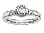 Chisel Stainless Steel Polished CZ Ring