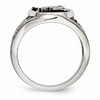 Chisel Stainless Steel Polished Enameled Eagle Ring