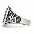 Chisel Stainless Steel Polished Enameled Eagle Ring