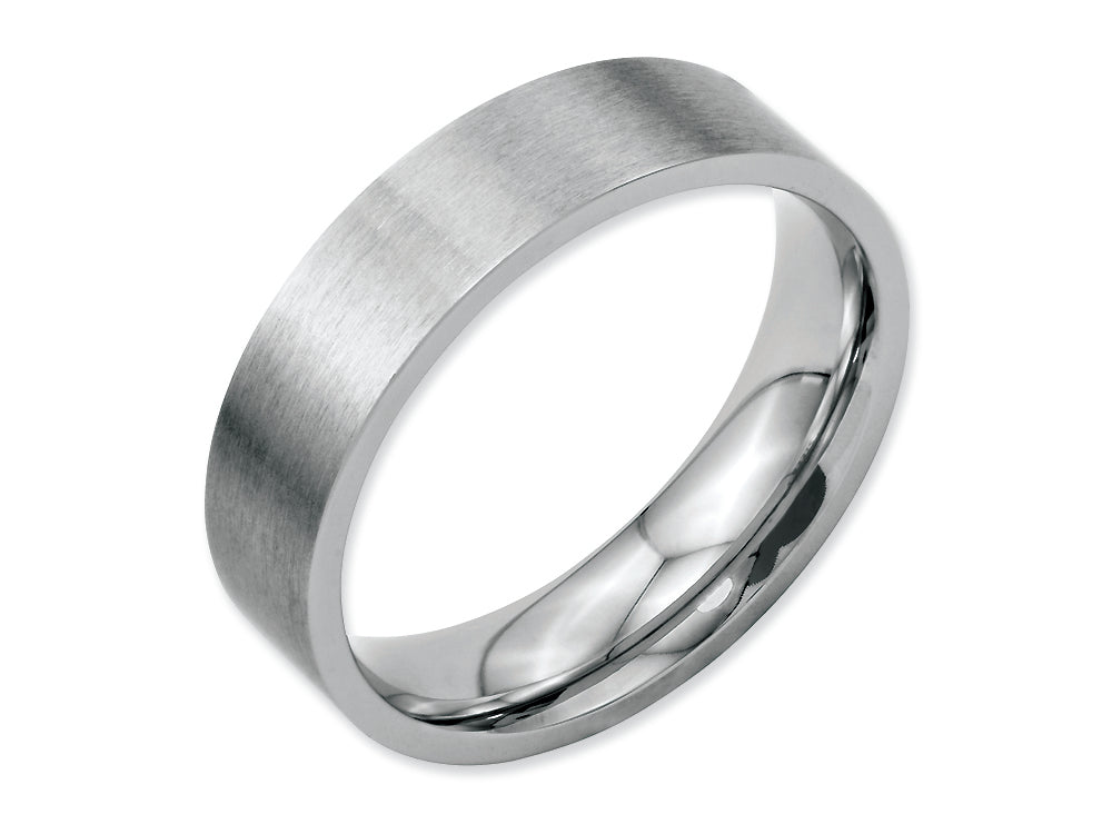Chisel Stainless Steel Flat 6mm Brushed Wedding Band