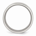 Chisel Stainless Steel Flat 8mm Brushed Wedding Band