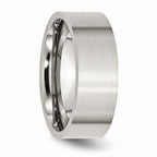 Chisel Stainless Steel Flat 8mm Brushed Wedding Band