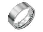 Chisel Stainless Steel Flat 8mm Brushed Wedding Band