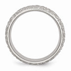 Chisel Stainless Steel Brushed and Polished Textured 8mm Wedding Band