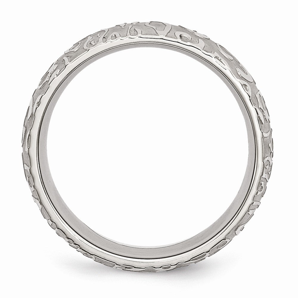 Chisel Stainless Steel Brushed and Polished Textured 8mm Wedding Band