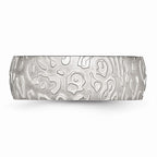 Chisel Stainless Steel Brushed and Polished Textured 8mm Wedding Band