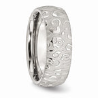 Chisel Stainless Steel Brushed and Polished Textured 8mm Wedding Band