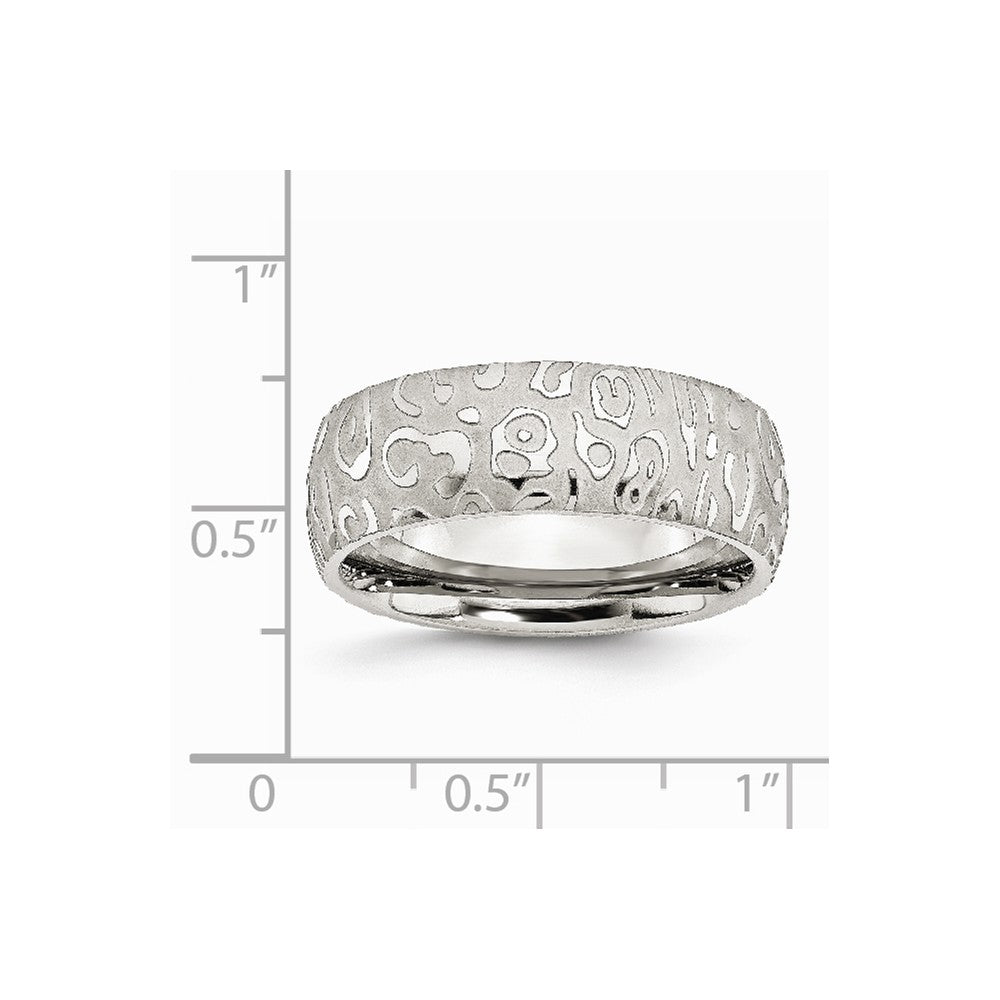 Chisel Stainless Steel Brushed and Polished Textured 8mm Wedding Band
