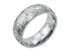 Chisel Stainless Steel Brushed and Polished Textured 8mm Wedding Band