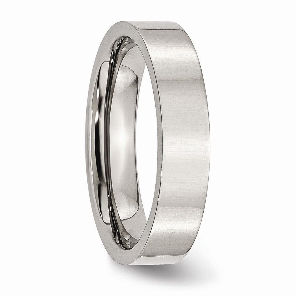 Chisel Stainless Steel Flat 5mm Polished Wedding Band