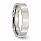 Chisel Stainless Steel Flat 5mm Polished Wedding Band