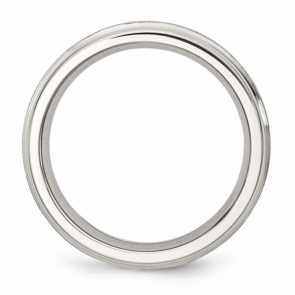 Chisel Stainless Steel Grooved Edge 6mm Satin And Polished Wedding Band
