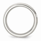 Chisel Stainless Steel Grooved Edge 6mm Satin And Polished Wedding Band