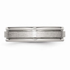 Chisel Stainless Steel Grooved Edge 6mm Satin And Polished Wedding Band