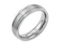 Chisel Stainless Steel Grooved Edge 6mm Satin And Polished Wedding Band