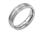 Chisel Stainless Steel Grooved Edge 6mm Satin And Polished Wedding Band