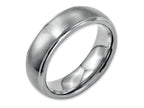 Chisel Stainless Steel Ridged Edge 7mm Brushed And Polished Wedding Band