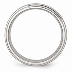 Chisel Stainless Steel Grooved Edge 8mm Brushed And Polished Wedding Band
