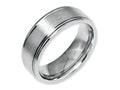 Chisel Stainless Steel Grooved Edge 8mm Brushed And Polished Wedding Band