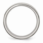 Chisel Stainless Steel Grooved Edge 6mm Brushed And Polished Wedding Band