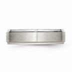 Chisel Stainless Steel Grooved Edge 6mm Brushed And Polished Wedding Band