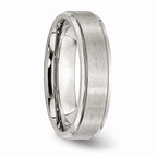 Chisel Stainless Steel Grooved Edge 6mm Brushed And Polished Wedding Band