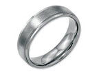 Chisel Stainless Steel Grooved Edge 6mm Brushed And Polished Wedding Band