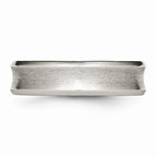 Chisel Stainless Steel Concave Beveled Edge 6mm Brushed/polished Wedding Band
