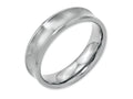 Chisel Stainless Steel Concave Beveled Edge 6mm Brushed/polished Wedding Band