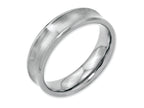 Chisel Stainless Steel Concave Beveled Edge 6mm Brushed/polished Wedding Band