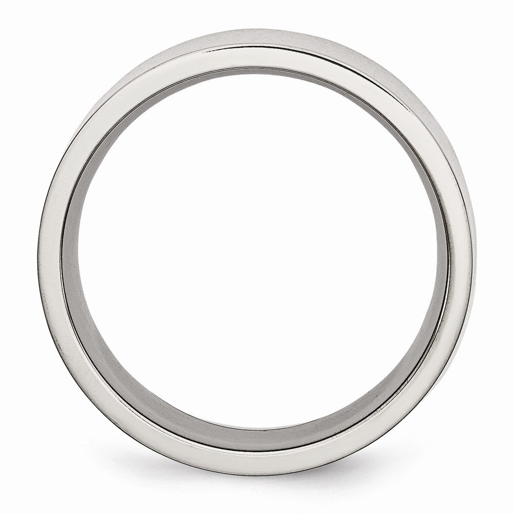 Chisel Stainless Steel Flat 8mm Polished Wedding Band