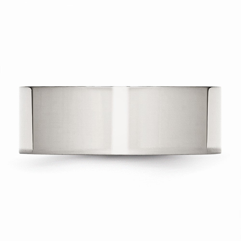 Chisel Stainless Steel Flat 8mm Polished Wedding Band