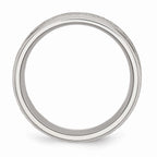 Chisel Stainless Steel Ridged Edge 8mm Brushed And Polished Wedding Band