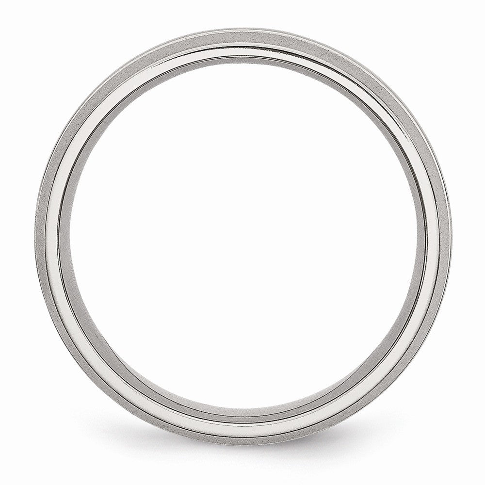 Chisel Stainless Steel Grooved 6mm Brushed And Polished Wedding Band