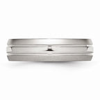 Chisel Stainless Steel Grooved 6mm Brushed And Polished Wedding Band