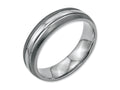 Chisel Stainless Steel Grooved 6mm Brushed And Polished Wedding Band