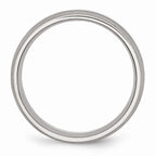 Chisel Stainless Steel Grooved 8mm Brushed And Polished Wedding Band