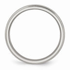 Chisel Stainless Steel Grooved And Beaded 4mm Polished Wedding Band