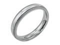 Chisel Stainless Steel Grooved And Beaded 4mm Polished Wedding Band
