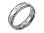 Chisel Stainless Steel Grooved And Beaded 6mm Polished Wedding Band