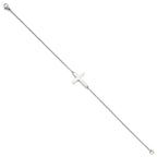 FJC Finejewelers Stainless Steel Polished Sideways Cross Anklet