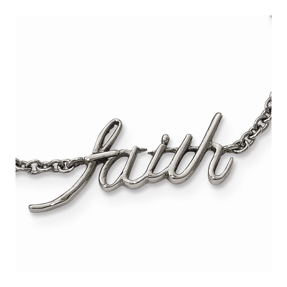 Chisel Stainless Steel Polished Faith With 1in Ext. Anklet