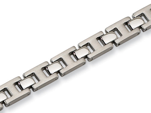 Chisel Stainless Steel Brushed and Polished Bracelet - 8.5 inches